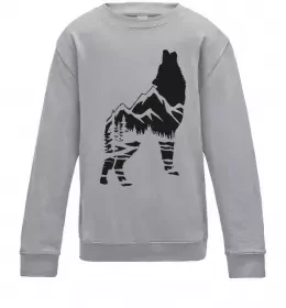 Детский Свитшот Вовк стрибок Черный фото