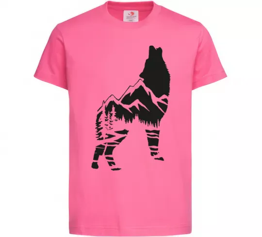 Детская футболка Forest wolf Ярко-розовый фото