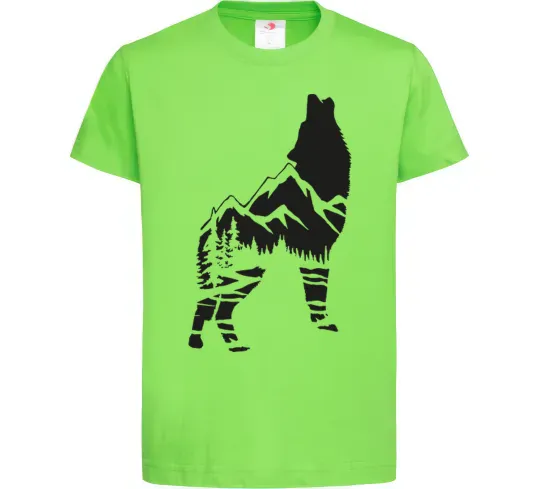 Детская футболка Forest wolf Лаймовый фото