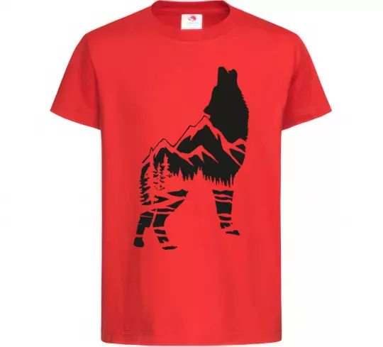 Детская футболка Forest wolf Красный фото