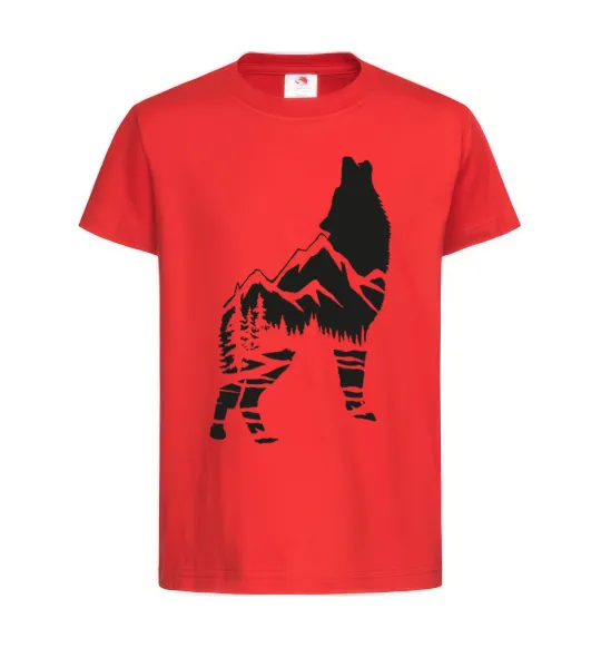 Детская футболка Forest wolf Красный фото