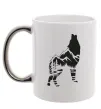 Чашка с цветной ручкой Forest wolf Серебро фото
