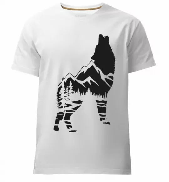 Чоловіча преміум футболка Forest wolf Білий фото