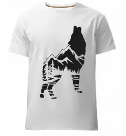 Мужская премиум футболка Alpha wolf Черный фото