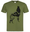 Мужская футболка Forest wolf Оливковый фото