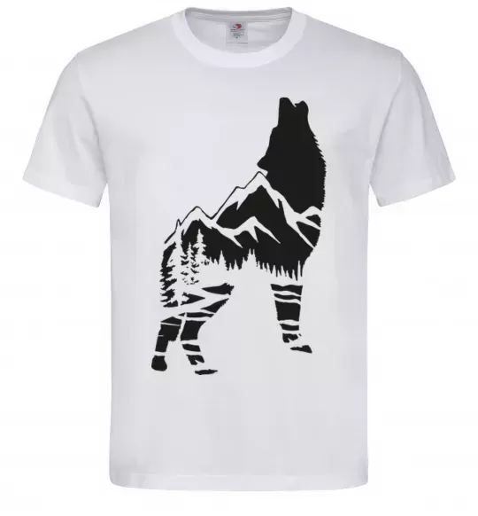 Мужская футболка Forest wolf Белый фото