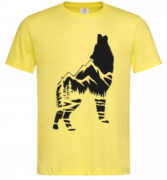 Мужская футболка Forest wolf Лимонный фото