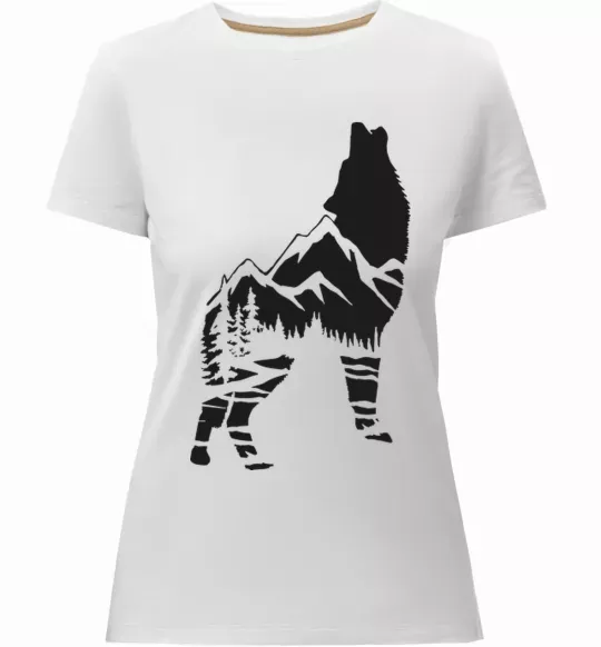 Жіноча преміум футболка Forest wolf Білий фото