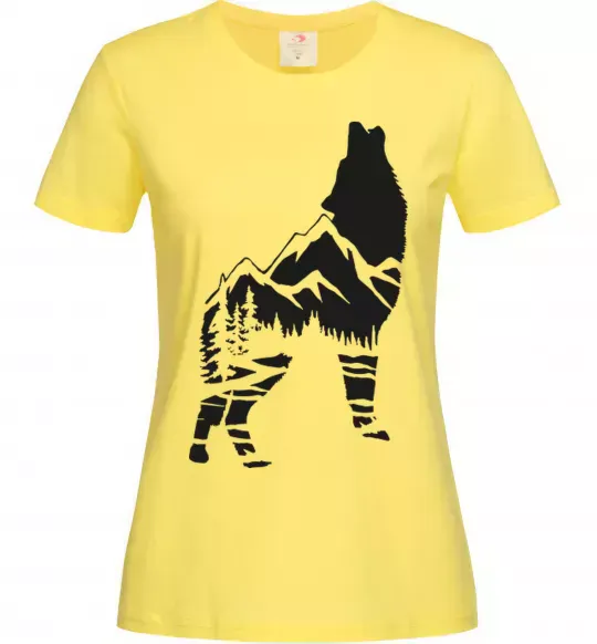 Жіноча футболка Forest wolf Лимонний фото