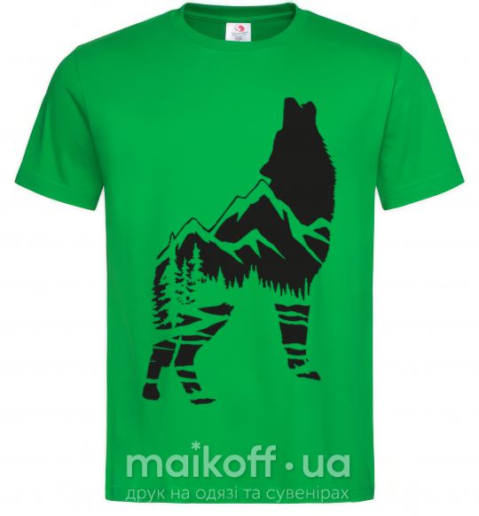 Чоловіча футболка Forest wolf Зелений фото