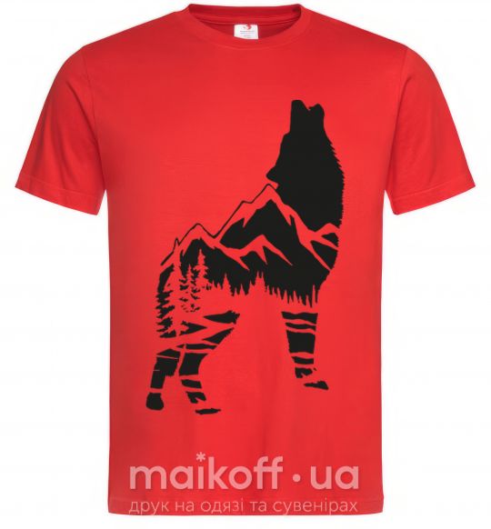 Чоловіча футболка Forest wolf Червоний фото