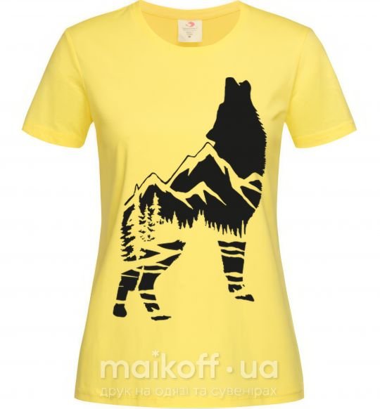 Жіноча футболка Forest wolf Лимонний фото