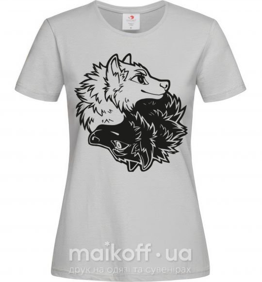 Жіноча футболка Two wolfes Сірий фото