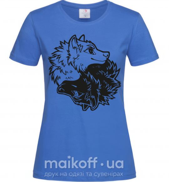 Жіноча футболка Two wolfes Яскраво-синій фото