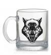 Чашка стеклянная Screaming wolf Прозрачный фото