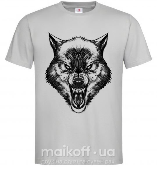 Чоловіча футболка Screaming wolf Сірий фото
