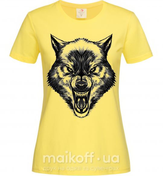 Женская футболка Screaming wolf Лимонный фото