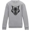 Детский Свитшот Screaming wolf Серый меланж фото