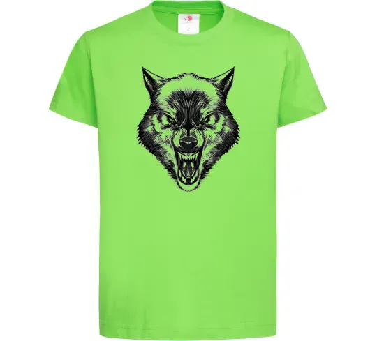 Дитяча футболка Screaming wolf Лаймовий фото