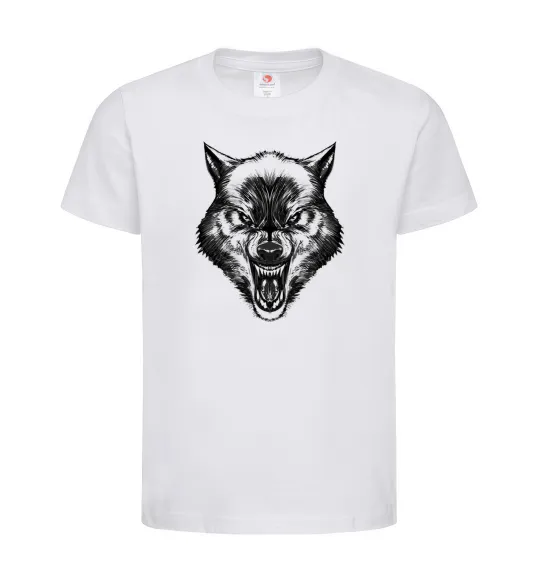 Детская футболка Screaming wolf Белый фото
