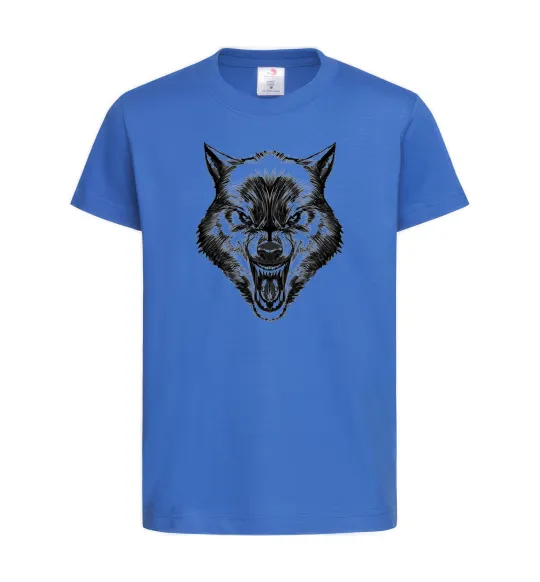 Детская футболка Screaming wolf Ярко-синий фото
