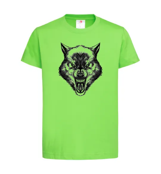 Детская футболка Screaming wolf Лаймовый фото