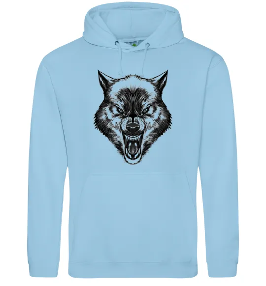Чоловіча толстовка (худі) Screaming wolf Блакитний фото