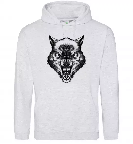 Женская толстовка (худи) Screaming wolf Серый меланж фото