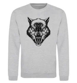 Свитшот Screaming wolf Серый меланж фото