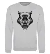 Світшот Screaming wolf Сірий меланж фото
