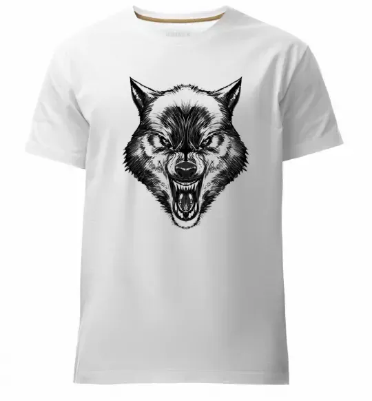 Мужская премиум футболка Screaming wolf Белый фото