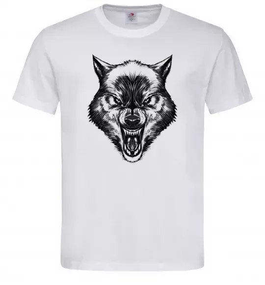 Чоловіча футболка Screaming wolf Білий фото
