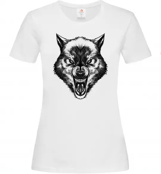 Женская футболка Screaming wolf Белый фото