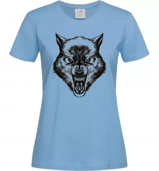 Женская футболка Screaming wolf Голубой фото