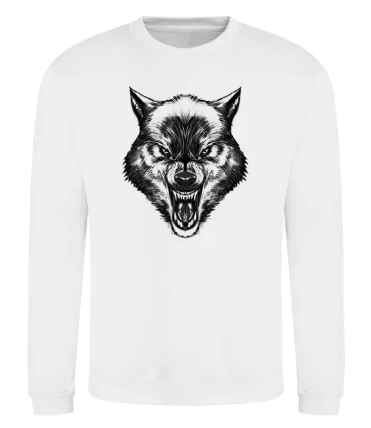 Свитшот Screaming wolf Белый фото