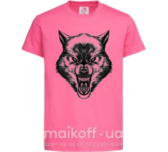 Дитяча футболка Screaming wolf Яскраво-рожевий фото