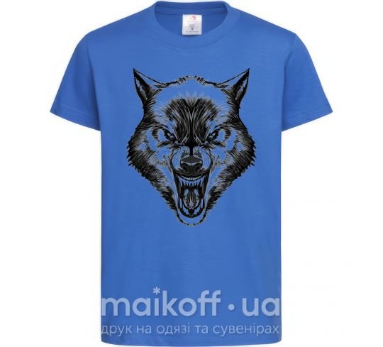 Детская футболка Screaming wolf Ярко-синий фото