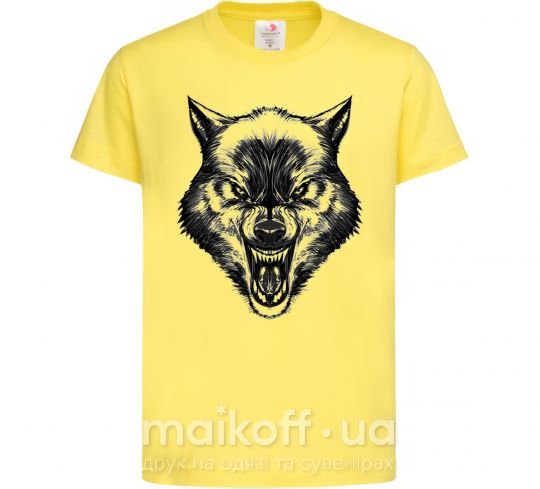 Детская футболка Screaming wolf Лимонный фото