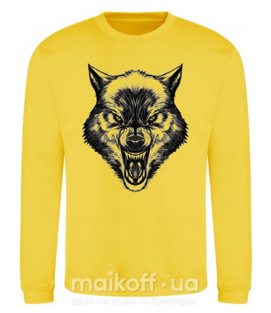Світшот Screaming wolf Сонячно жовтий фото