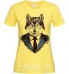 Жіноча футболка Волк в галстуке Лимонний фото