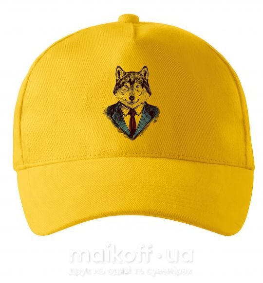 Кепка Волк в галстуке Сонячно жовтий фото