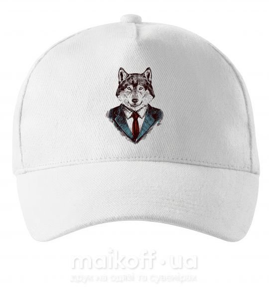 Кепка Волк в галстуке Білий фото