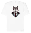 Футболка Оверсайз Вовк в краватці Белый фото