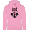 Женская толстовка (худи) Вовк в краватці Розовый фото