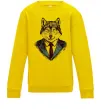 Дитячий світшот Вовк в краватці Сонячно жовтий Дитячий світшот Вовк в краватці Сонячно жовтий фото