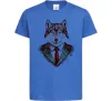 Детская футболка Вовк в краватці Ярко-синий Детская футболка Вовк в краватці Ярко-синий фото