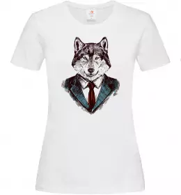 Женская футболка Вовк голова Черный фото