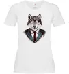 Женская футболка Вовк в краватці Белый фото