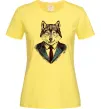 Женская футболка Вовк в краватці Лимонный фото