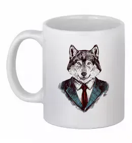 Чашка керамическая Вовк стрибок Белый фото